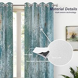Batmerry Blue Wall Rust Blackout Curtains for
