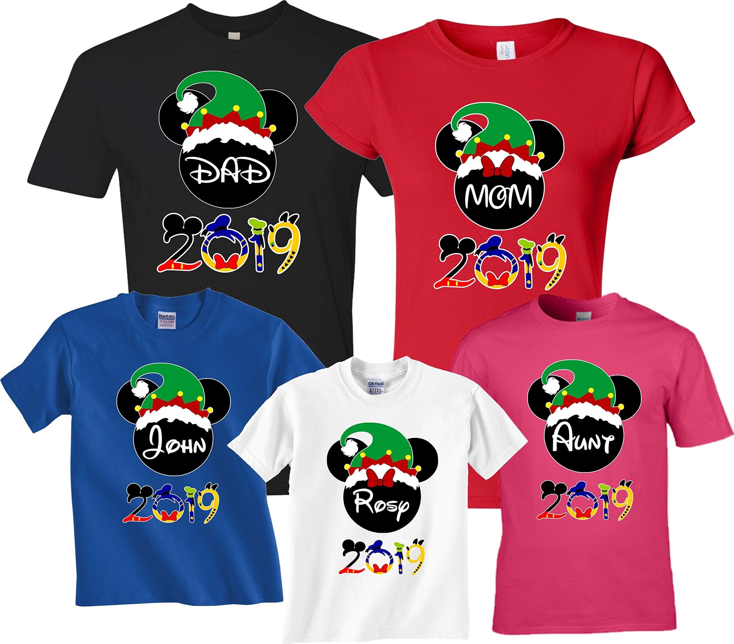 2020 Christmas Disney Family Vacation Matching Shirts with Custom Names