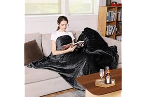 Vagueior Electric Heated Blanket Full Size 50'' x 60'',Extra-Warm Lightweight Cozy Luxury Bed Blanket Machine Washable with 3 Heating Levels Auto-Off Machine Washable,ETL Certification - Black