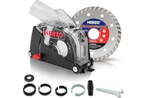HERZO Dust Shroud Dust Extraction Cutting Guard for 4-1/2 Inch or 5-Inch Angle Grinder