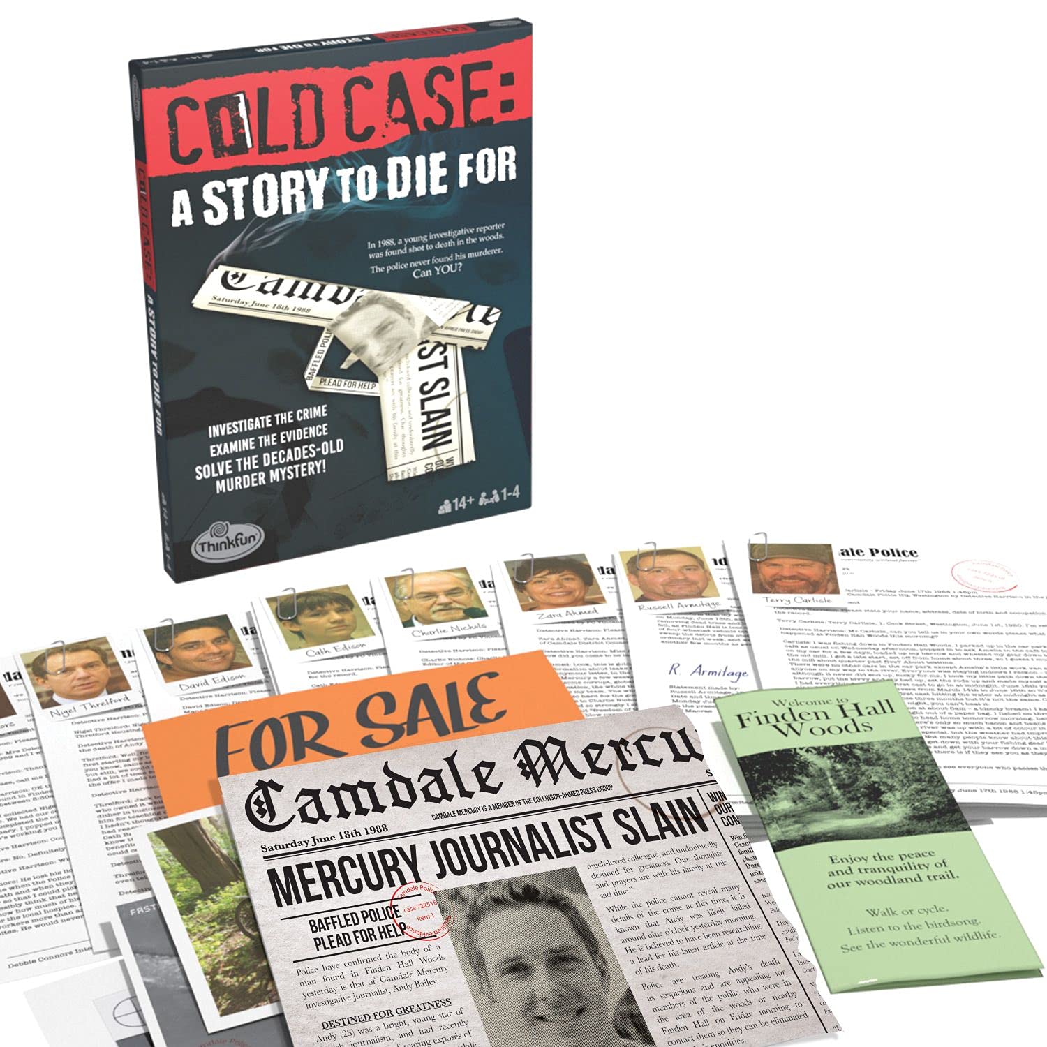 ThinkFun Cold Case Files A Story to Die for - Murder Mystery Game for Adults and Kids Age 14 Years Up - 1 to 4 Players