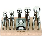 Splenor Tools Steel Dapping Block & Punch Set - 8 Hole Doming Block With 8 Punches (6-27mm) For Jewelry Making - View #3