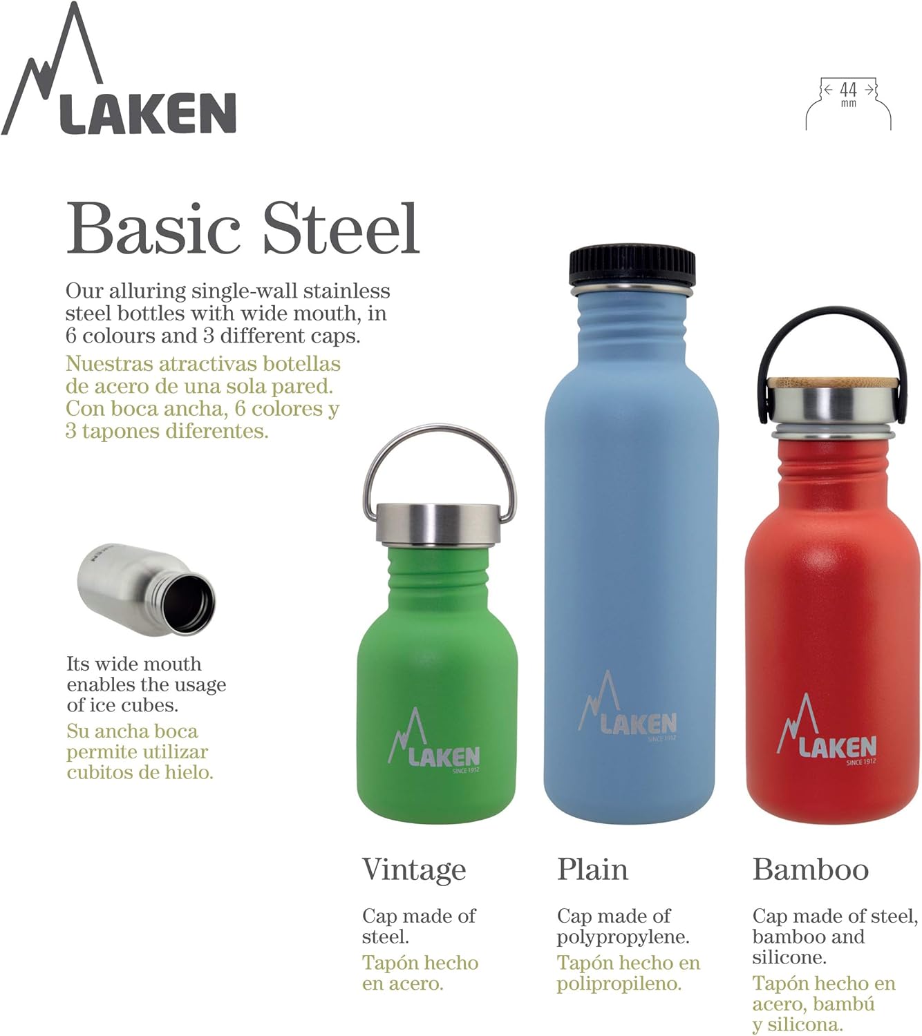 LAKEN Unisex - Adults Very Robust Stainless Steel Bottle 0.5 L White with Vintage Lid 0.5 L, 500 ml - Image 5