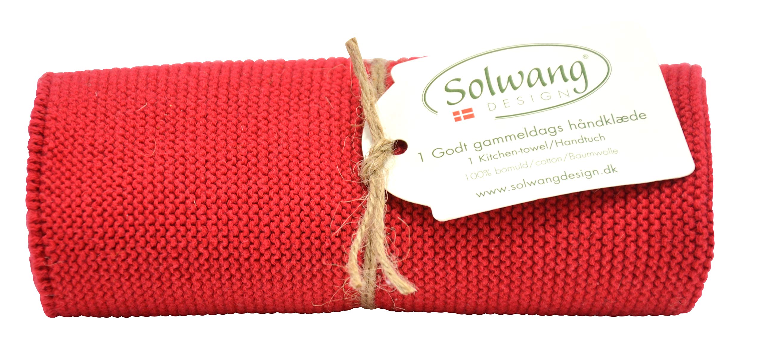 100% Oeko-tex Certified Danish Kitchen Hand Towel Made in India (Warm Red)