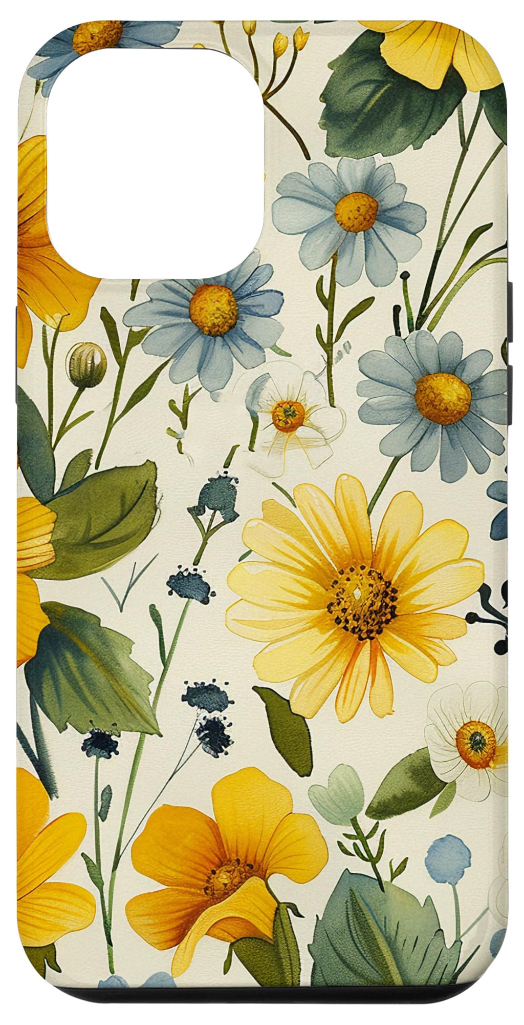 iPhone 14 Plus Feverfew Flower Watercolor Pattern Graphic Case