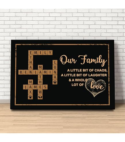 Personalized Family Color Coast Sunset Multi-Names Premium Canvas Post