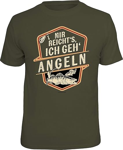 Männer Geschenk T-Shirt für Angler und Fischer: Mir reicht's - Ich GEH' Angeln