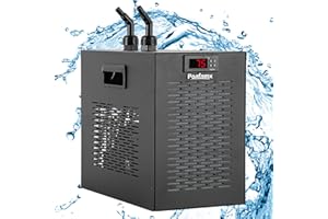 Poafamx Aquarium Chiller 42gal 1/10 HP Hydroponics Water Chiller for Home Use Fish Axolotl Coral Shrimp Farming 110V with Pump and Pipe
