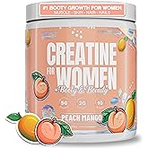 Nutrex Research Creatine for Women Booty & Beauty – Peach Manago | 5g Creatine, 2g Collagen, BCAAs & Hyaluronic Acid for Glutes, Strength & Skin | Gluten Free, 30 Servings