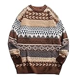 Argyle Striped Sweater Women Y2k Patchwork Vintage
