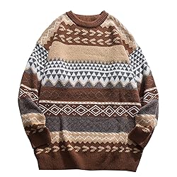 Argyle Striped Sweater Women Y2k Patchwork Vintage