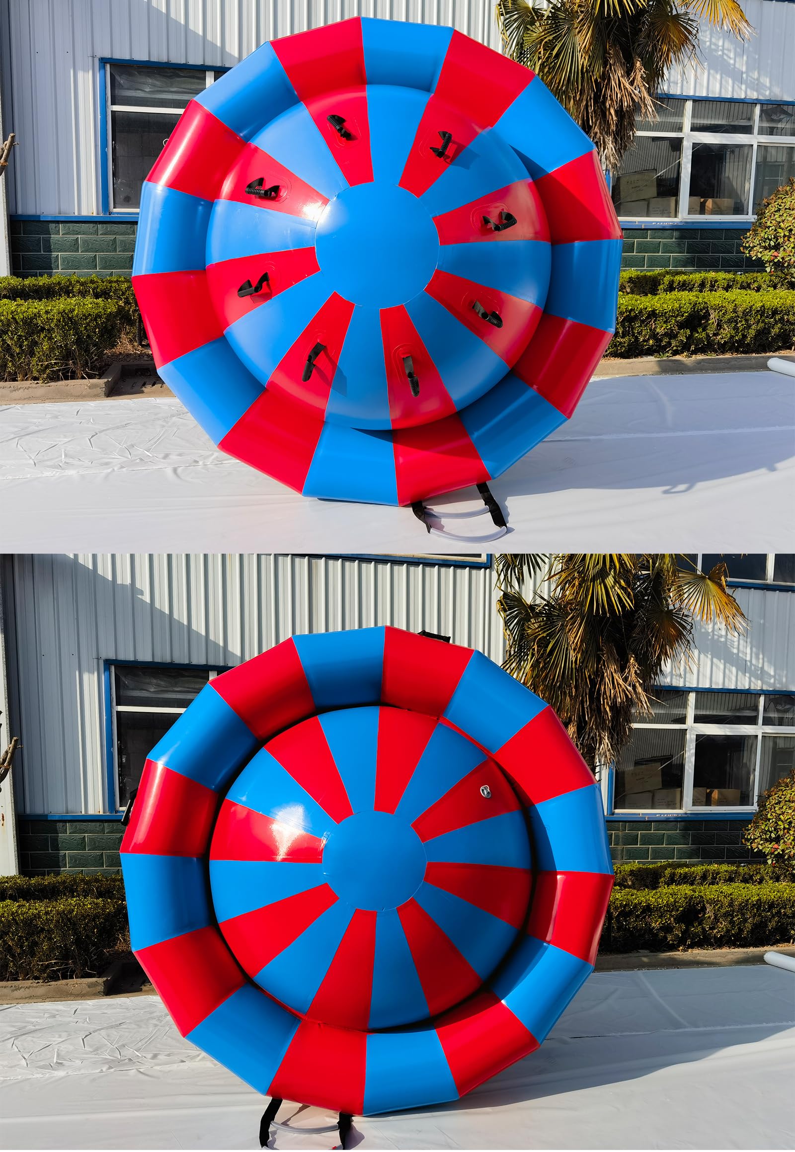 Hongcoral 8.2'x4.8' Inflatable Dome Rocker Bouncer, Giant Roll and Play Seesaw Rocker with 8 Handles, 660LBS Capacity, Blow Up Outdoor Family Toys with Electric Pump - for Pool, Lake & Backyard