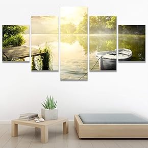 SIGNWIN 5 Panel Canvas Wall Art Modern Art...