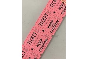 INDIANA TICKET COMPANY 500 Pink 50/50 Double Stub Raffle Tickets