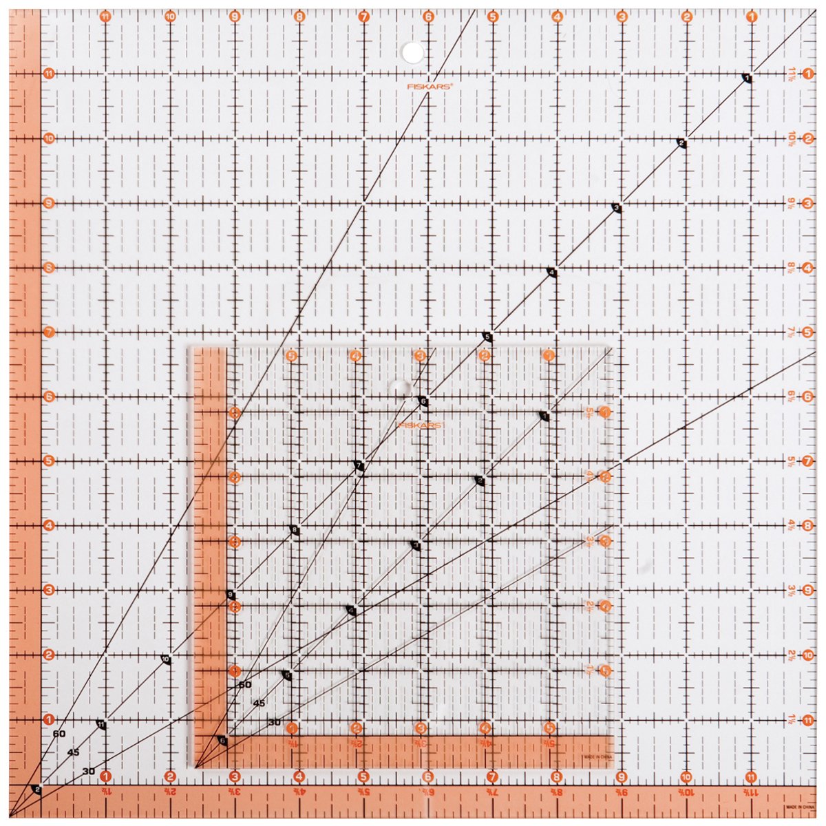 Fiskars Square Acrylic Ruler, 2 Piece Set, Basic