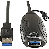 Plugable 10 Meter (32 Foot) USB 3.0 Active Extension Cable with AC Power Adapter Included