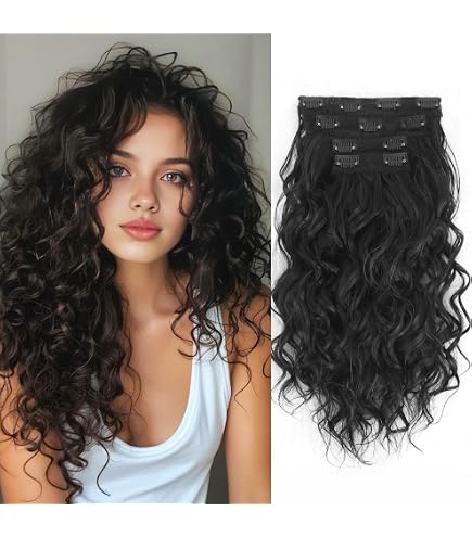 Amazon.com : 6PCS Clip in Hair Extensions 22 display picture 2