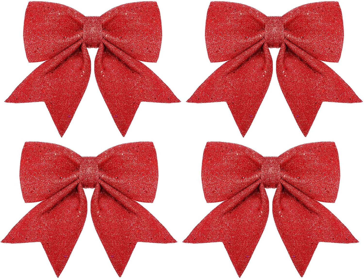 Bows & Ribbons - 4 Pack Christmas Bows Christmas Decorative Bows for Wreath Garland Xmas Tree Topper, 5.5inch (Red)