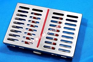 SYNAMED USA German Stainless 1 Dental Sterilization Cassette Rack Tray Box for 10 Surgical Instruments