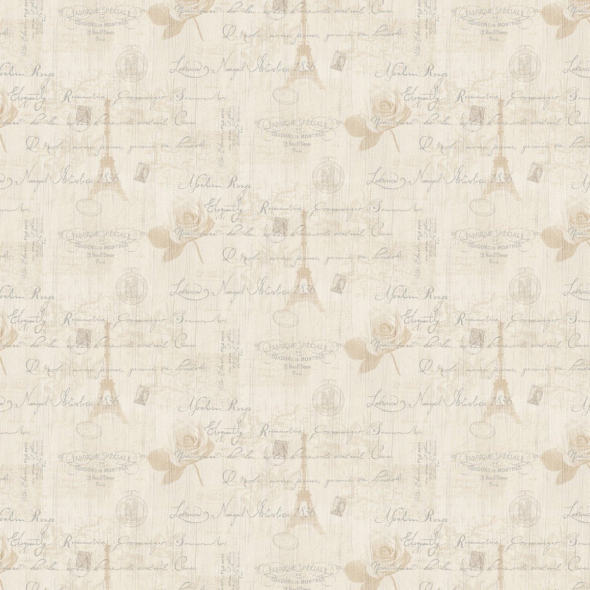 MyTinyWorld Pack of 5 Dolls House Beige Vintage French Themed Wallpaper Sheets