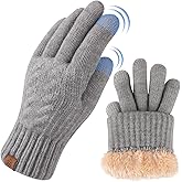 OMECHY Winter Gloves for Men Cold Weather Warm Touch Screen Knit Lining Thermal Elastic Mittens for Running Driving