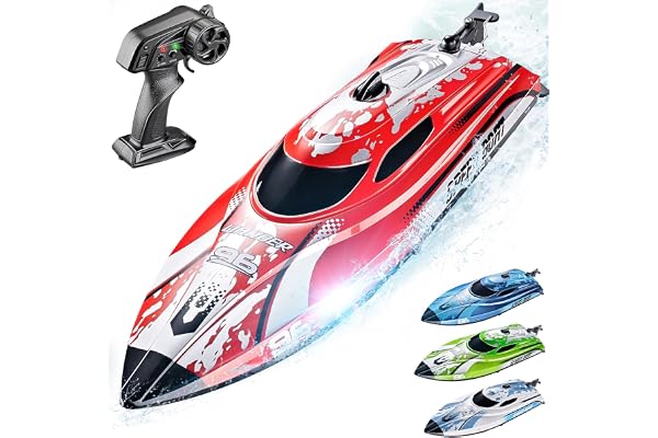 BEZGAR RC Boat, 12 inch Remote Control Boat for Kids and Adults, 25 KPH Fast RC Speed Boats with 700mAh Battery, Ideal Waterp