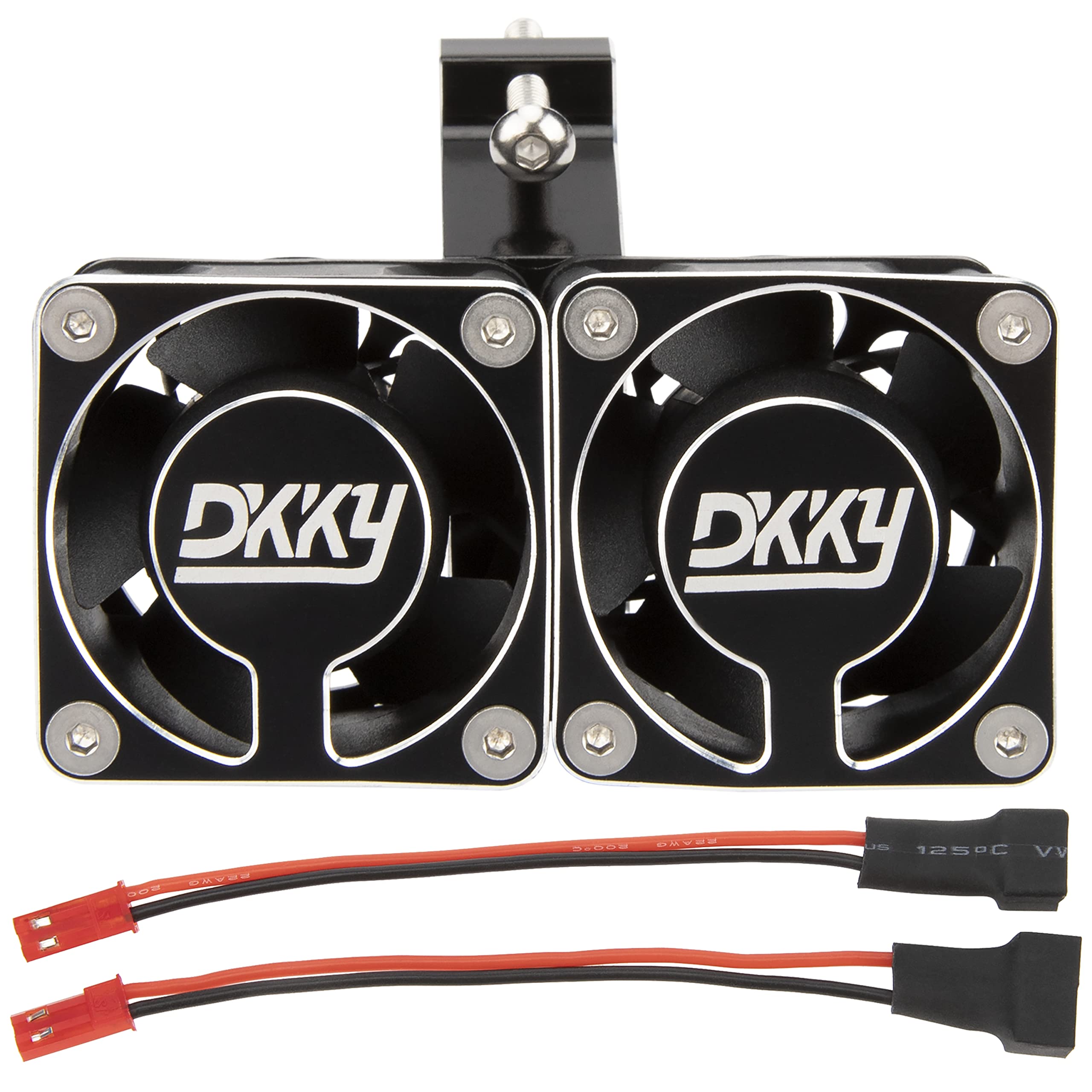 Photo 1 of DKKY RC Motor Cooling Fan Heatsink 20000 RPM 54-58mm Ajustable Mount for ARRMA Axial 1/5 1/6 1/7 RC Models with 1717 5687 56113 2028 Motor (Black)