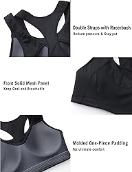 SYROKAN Sports Bras for Women High Support Mesh