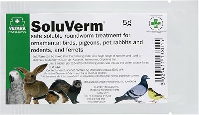 Vetark Soluverm Sachet 5 g Soluble Wormer for Birds Rabbits Rodents