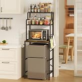 Yuyetuyo 3 Tier Mini Fridge Stand Shelf with Storage for Kitchen and Dorm | Microwave Organizer Shelf and Mini Fridge Cabinet with Storage for Kitchen, Dorm, and Coffee Bar
