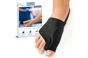 BENAYO Bunion Corrector for Overlapping big Toes,Big Toe Straightener,Bunion Splint,Bunion Pads for Bunion Relief,Hallux Valgus Pain Relief,Comfortable & Breathable for Women & Men.