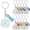 Remuuly 30 Pcs Pi Math Symbol Keychain Math Lover Gift Inspirational Mathematical Pi Symbol Keychain Funny Pi Day Gift for Teacher