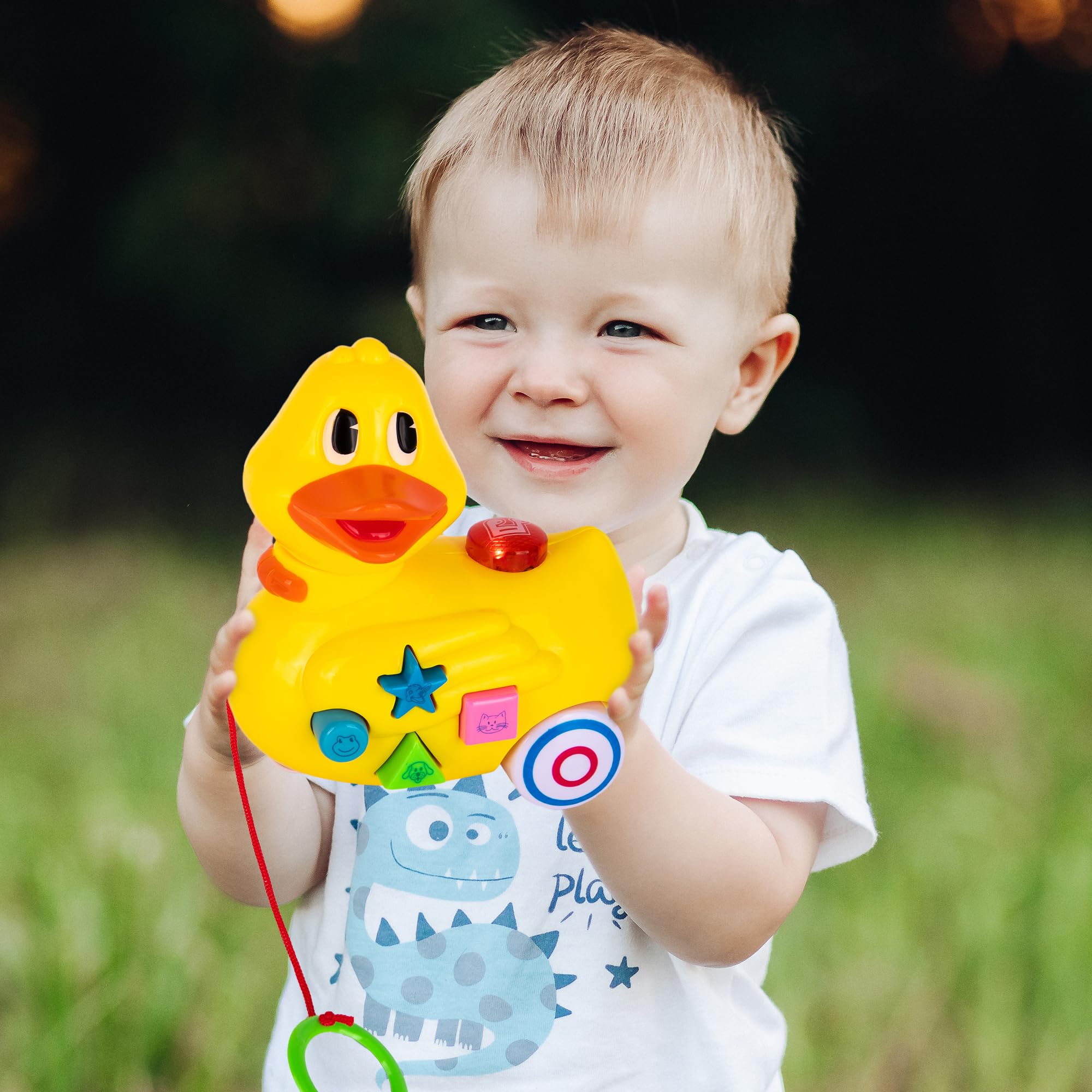 ArtCreativity Musical Walking Duck Pull Toy Yellow Duck Toy for Kids