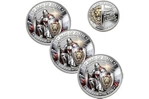 Man of Faith Warrior of The King Challenge Coin, Lion of Judah Dual-Sided Christian Prayer Token, Religious Jesus Keepsake Gi