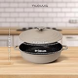 Nuovva Casserole Dishes with Lid 3.9L Non Stick Grey 28cm Induction view 2