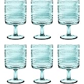 Abode Homewares Beaded Stacking Goblet, Indoor/Outdoor, Sea Green, 14.8 oz., Set of 6
