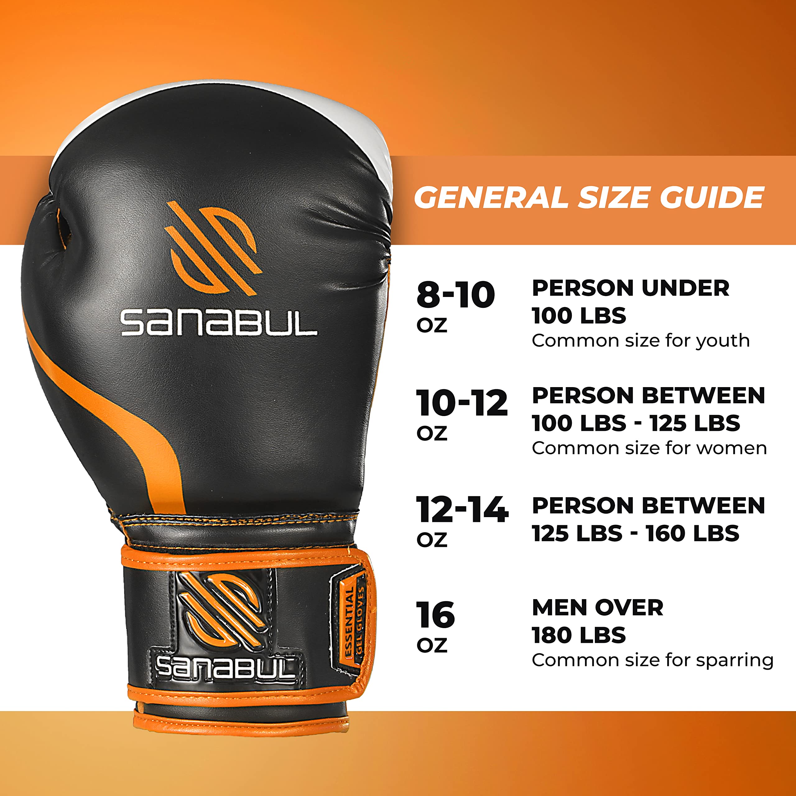 Guanti Boxe Sanabul Con Gel - Punching Bag Per Allenamento Kickboxing E Muay Thai