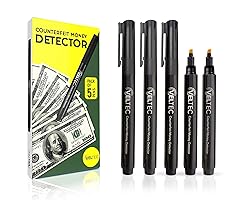 Counterfeit Money Detector Pen (5 Pack) - Easy to