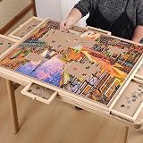 Ruication Jigsaw Puzzle Board 1500 Piece Wooden with 6 Drawers Storage System view 6