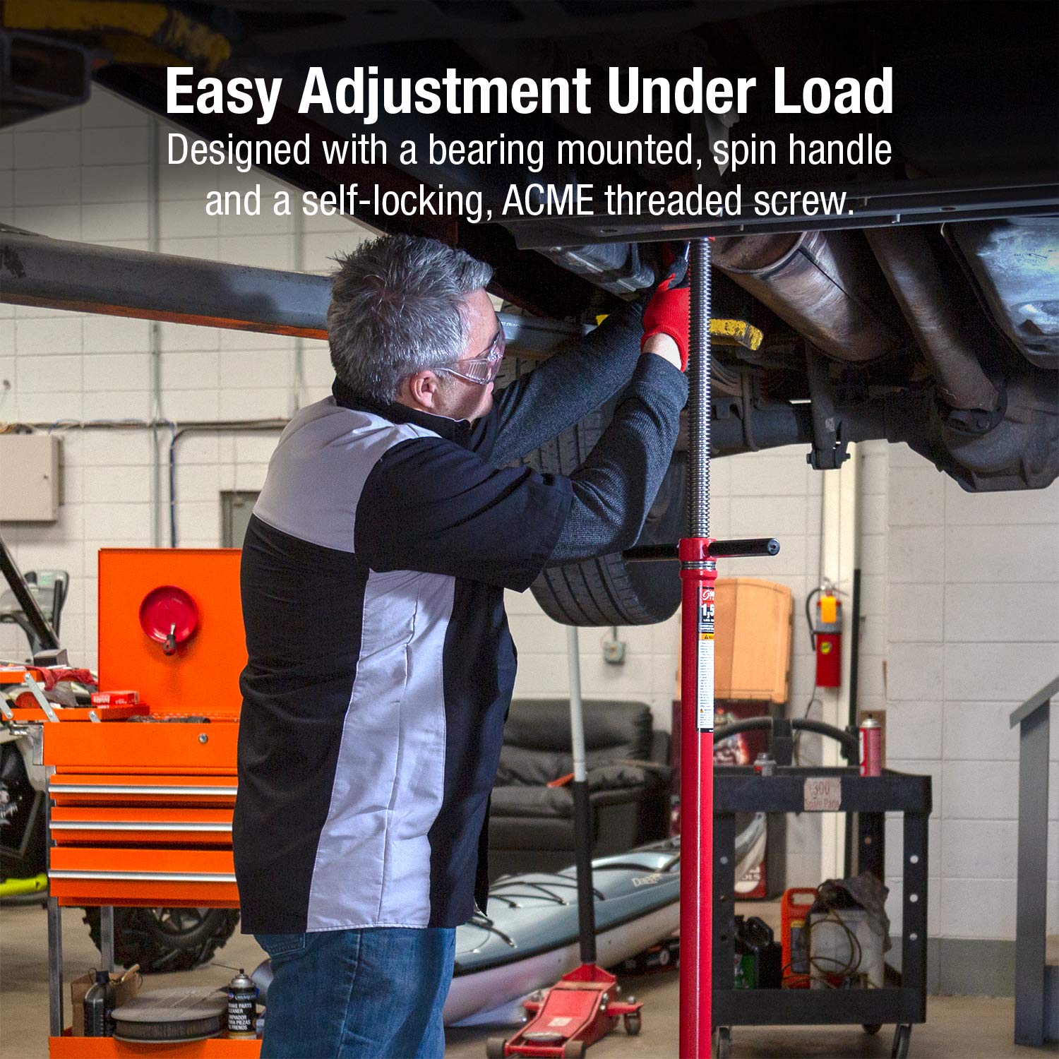 Sunex 6809A, Underhoist Support Stand, ¾ Ton Capacity, 12 Inch Diameter Base, Contoured Saddle, Bearing Mounted Spin Handle, Self-Locking ACME Threaded Screw, Supports Vehicle Components: Industrial & Scientific