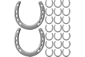 ZSHIGANMA 24Pcs Cast Iron Horse Shoes for Decorations, Durable Good Lucky Horseshoe for Wall Décor, Indoor, Outdoor, Cowboy, Western, Wedding, Birthday Party Favors Supplies