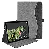 SSS&middot;GRGB Case for Google Pixel Tablet (11-inch, 2023), Multi-Angle Viewing Protective Stand Cover with Pencil Holder &amp; Pocket and Protective Tape, Compatible with Charging Speaker Dock, Gray