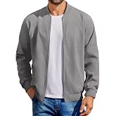 COOFANDY Mens Light Cotton Bomber Jacket Flight Casual Softshell Varisty | Lightweight Zip Up Jackets,Soft Breathable Fabric,Perfect for Streetwear Daily Commute Travel,Fashion Windbreaker for Winter