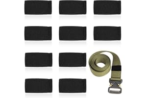 Bewudy 10 Pack Elastic Belt Keeper Strap, Nylon Canvas Web Belt Elastic Loop Keeper for 1.5" Wide Belts or Straps