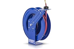 Coxreels Heavy-Duty Self-Retracting Air/Water Hose Reels, 1/2" Hose ID, 50' Length