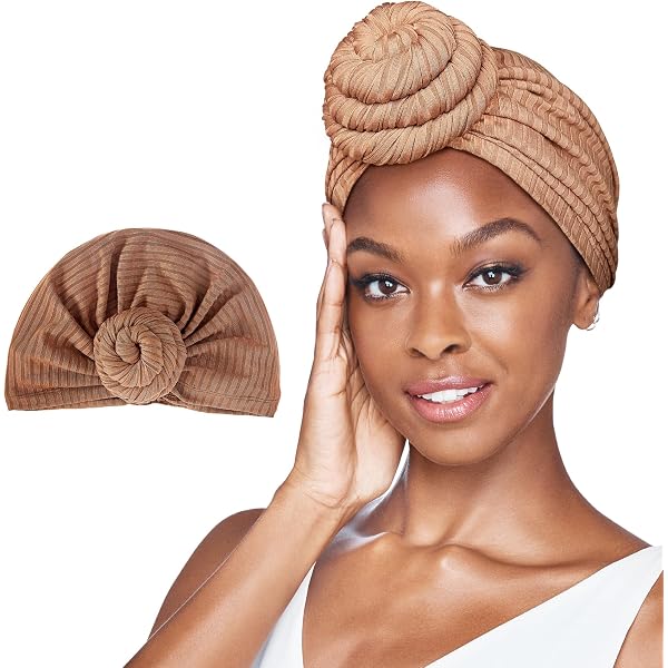 Red by Kiss Top Knot African Turban for Women, Soft Mesh Inner Pre