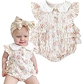 Simplee kids Baby Girls Romper Sleeveless Summer Outfits Rompers baby rompers girl Floral Pattern Button One Piece Outfit
