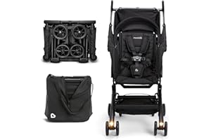 Munchkin® Night Owl™ Lightweight Travel Stroller with Wheel Lights, Ultra Compact Baby Stroller for Everyday Travel and Easy Storage, Essential Gear for Babies & Toddlers, Black