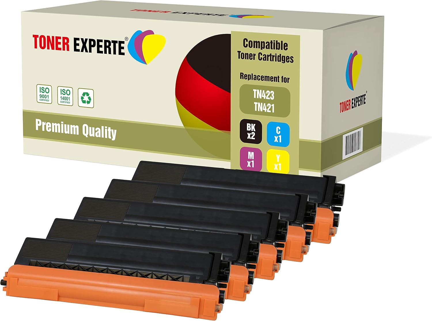 TONER EXPERTE Compatible Brother TN423 TN421 Toner Cartridge Replacement for TN-423 TN-421 for DCP-L8410CDW HL-L8260CDW HL-L8360CDW HL-L9310CDW MFC-L8690CDW MFC-L8900CDW 5-Pack