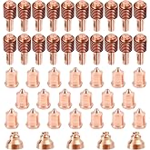 45Pcs 220669 220671 220674 Kit for Hypertherm PMX45 T45v | 20Pcs 220669 Electrode + 20Pcs 220671 Nozzle Tip + 5Pcs 220674 Shield, Pure Copper Plasma Cutter Consumables